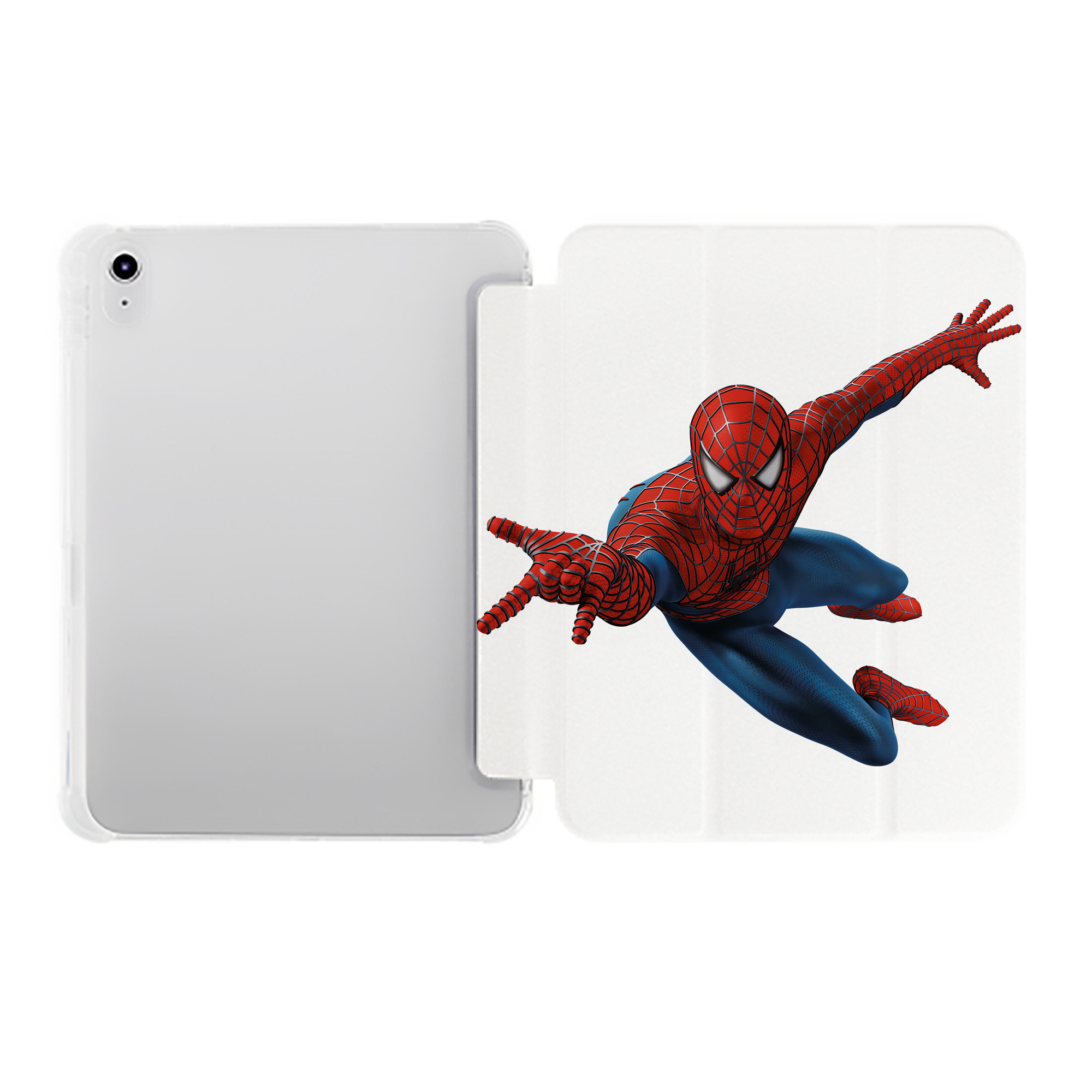 （画像用） Spider Man スパイダーマン IPad ケース ペン収納付き 三つ折りスタンド PUレザー×シリコン 対応機種9.5/10.5/10.9インチ